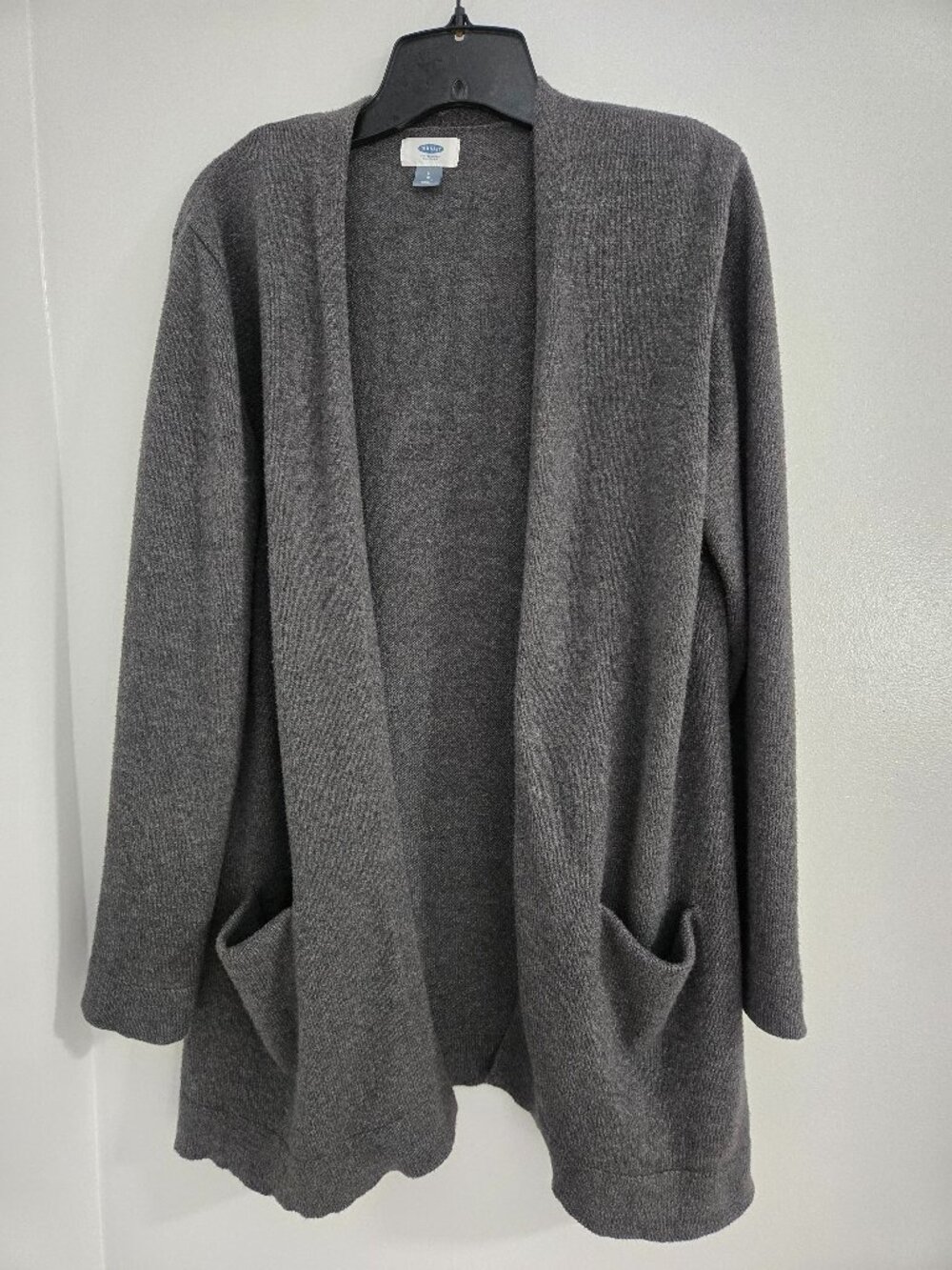 Old Navy Gray Open Front Cardigan Sweater Women's Size L-Loose Fit-Front Pockets